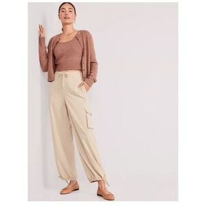 High-Waisted StretchTech Wide-Leg Cargo
Pants